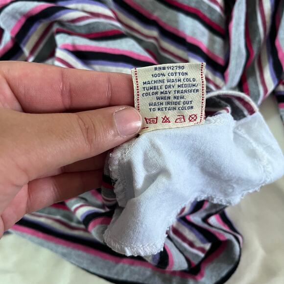 True Religion Buddha Logo Multi Color Stripe Hooded Shirt Sz L - Picture 9 of 10